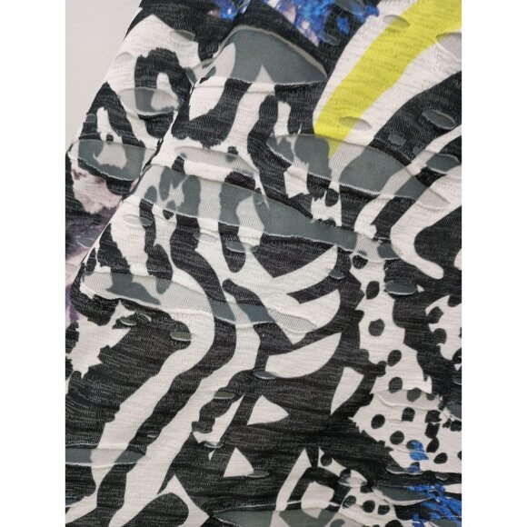 Alberto Makali Womens Wearable Art Top Medium Multi Abstract Textured 3/4 Sleeve - Picture 5 of 9